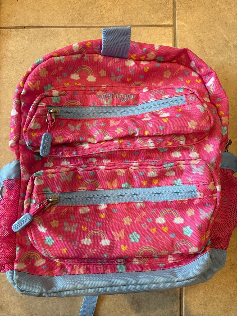 bentgo Kids Pink Rainbow & Butterflies Backpack